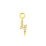 Nickelfreier Edelstahl-Click-Ring-Anhänger – Zirkonia Flash Left Gold