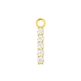 Nickelfreier Edelstahl Click-Ring Anhänger - Zirkonia Bar M Gold
