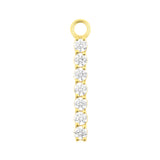 Nickelfreier Stahl Click-Ring Anhänger – Zirkonia Bar L Gold
