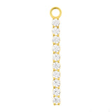 Nickelfreier Click-Ring Anhänger aus Stahl – Zirkonia Bar XL Gold