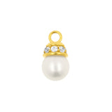 Nickelfreier Edelstahl-Click-Ring mit Anhänger - Perle Gold