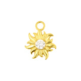 Nickelfreier Click-Ring aus Edelstahl mit Anhänger - Alpenblume Gold