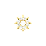 Nickelfreier Stahl-Click-Ring mit Zirkonia-Anhänger Gold
