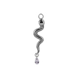 Chirurgenstahl Click-Ring mit Zirkonia Snake Anhänger Silber