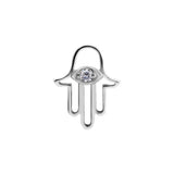 Chirurgischer Stahl Click-Ring mit Zirkonia-Anhänger Hand der Fatima Silber