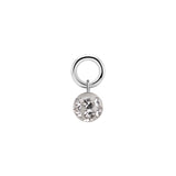 Chirurgischer Stahl Click-Ring Anhänger – Multi Jewelled Ball Silber