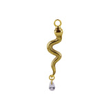 Chirurgischer Stahl Click Ring Anhänger - Zirkonia Snake Links Gold