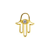 Chirurgischer Stahl Click-Ring Anhänger - Zirkonia Hand der Fatima Gold