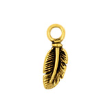 Chirurgischer Stahl Click-Ring Anhänger - Feder Gold