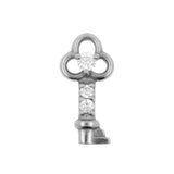 Chirurgischer Stahl Click Ring Charm - Schlüssel Silber