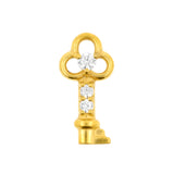 Chirurgischer Stahl Click-Ring Anhänger - Schlüssel Gold