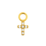 Chirurgischer Stahl Click-Ring Anhänger - Kreuz Gold