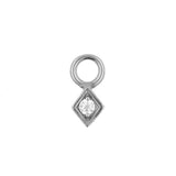 Chirurgischer Stahl Click-Ring Anhänger - Diamond Silber