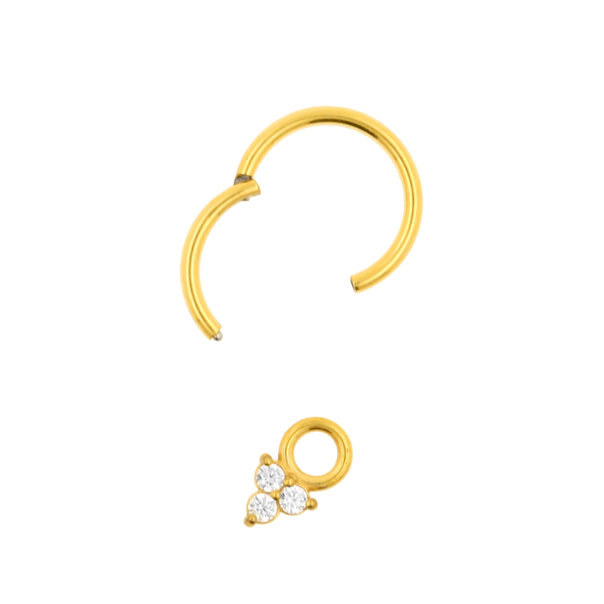 Chirurgisch Stalen Click Ring Bedel - Trinity Goud