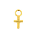 Chirurgischer Stahl Click-Ring Anhänger - Kreuz Gold