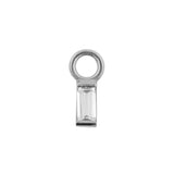 Chirurgischer Stahl Click-Ring Anhänger – Rechteck Silber