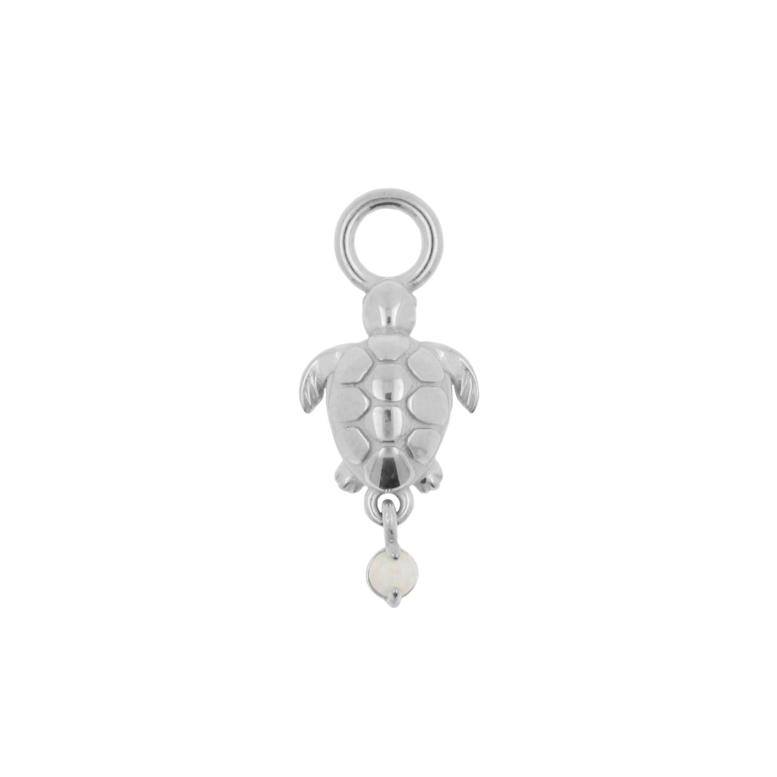Nikkelvrij Stalen Bedel - Schildpad Zilver