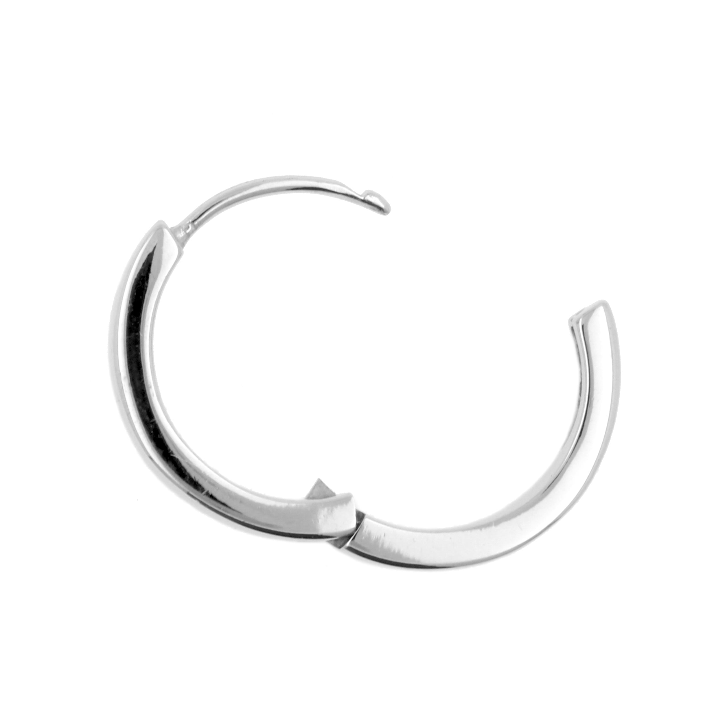 Chirurgisch Stalen Click Hoop Oorbellen Zilver