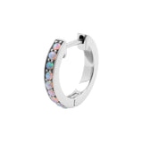 Chirurgische Edelstahl-Click-Creolen mit pinkem Opal