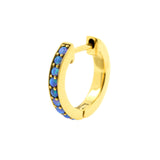 Chirurgische Stahl-Click-Creolen mit Opal Saphirblau Opal