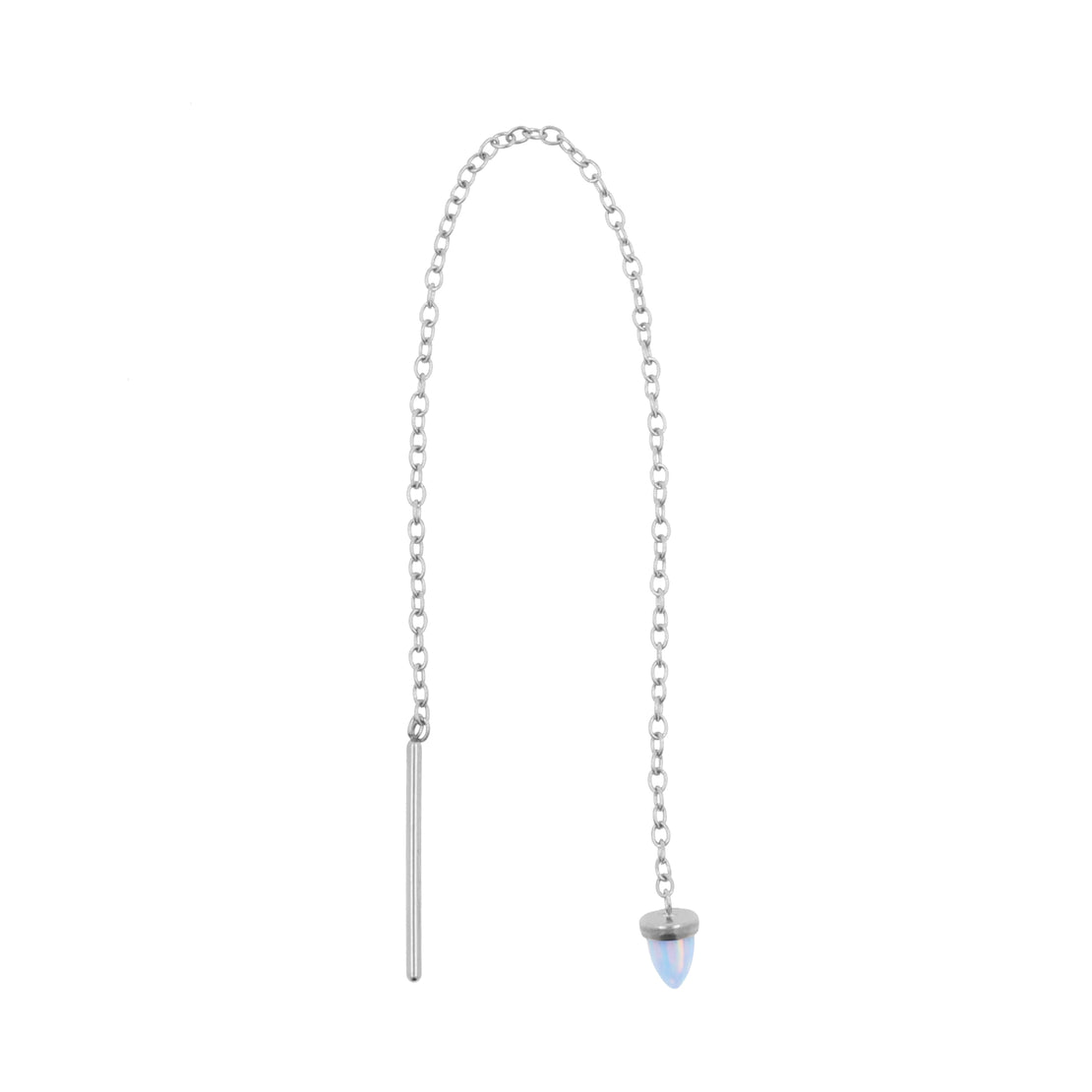Chirurgisch Stalen Oor Threader Opaal Spike Light Blue Opal