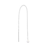 Chirurgischer Stahl Ohr Threader mit Opal-Kugel White Opal