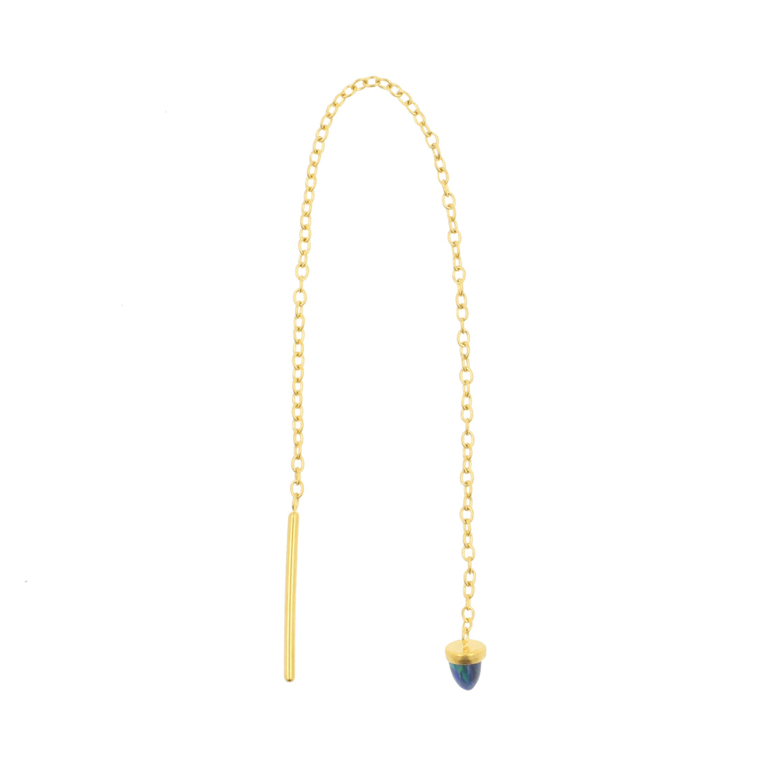 Chirurgisch Stalen Oor Threader Opaal Spike Black Opal
