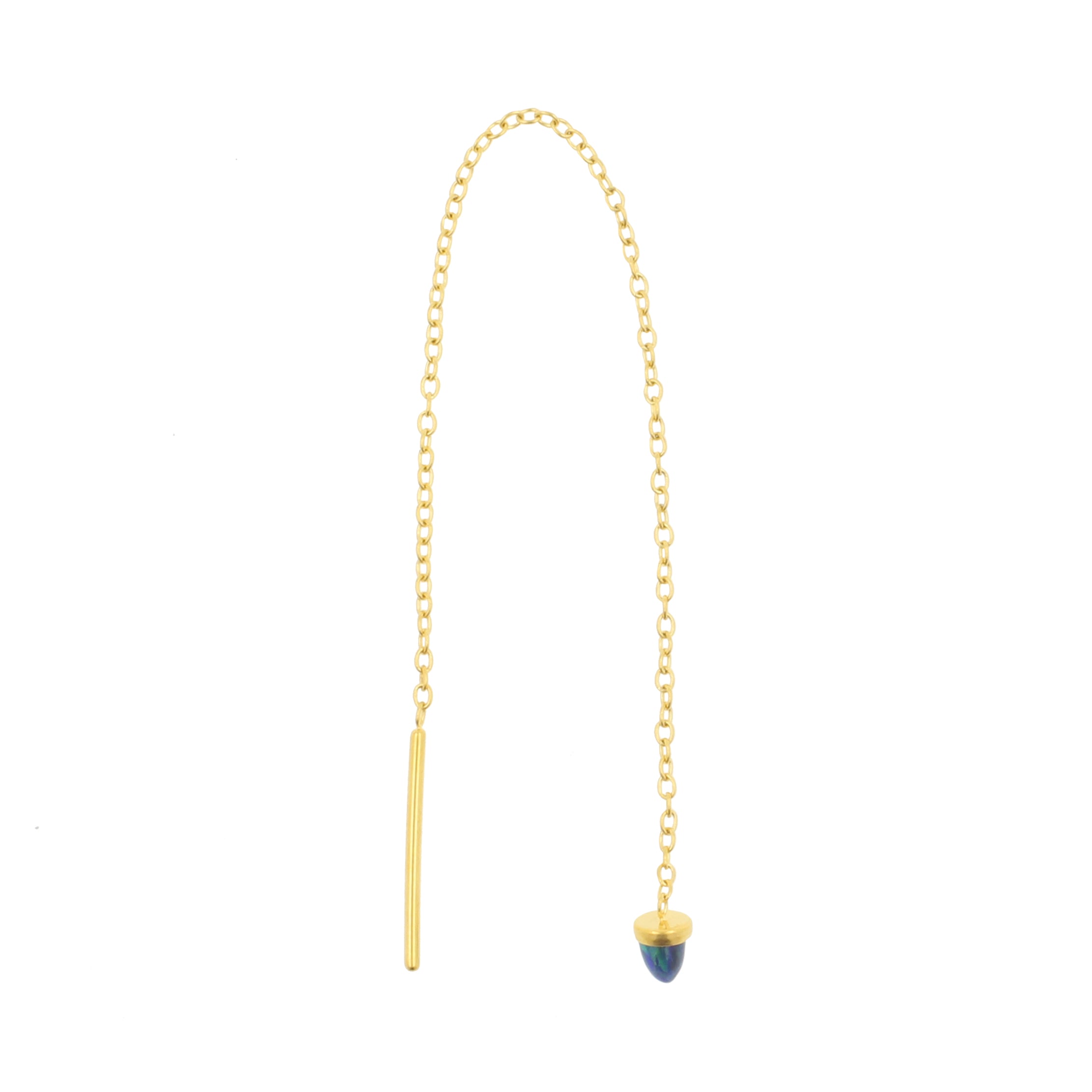 Chirurgisch Stalen Oor Threader Opaal Spike Black Opal