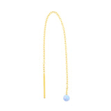 Ohr-Threader aus chirurgischem Stahl mit Opal-Kugel in Hellblauem Opal