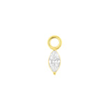 Nickelfreier Stahl-Click-Ring mit Zirkonia Marquise Gold-Anhänger