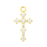 Nickelfreier Edelstahl-Click-Ring mit Zirkonia-Kreuz Gold