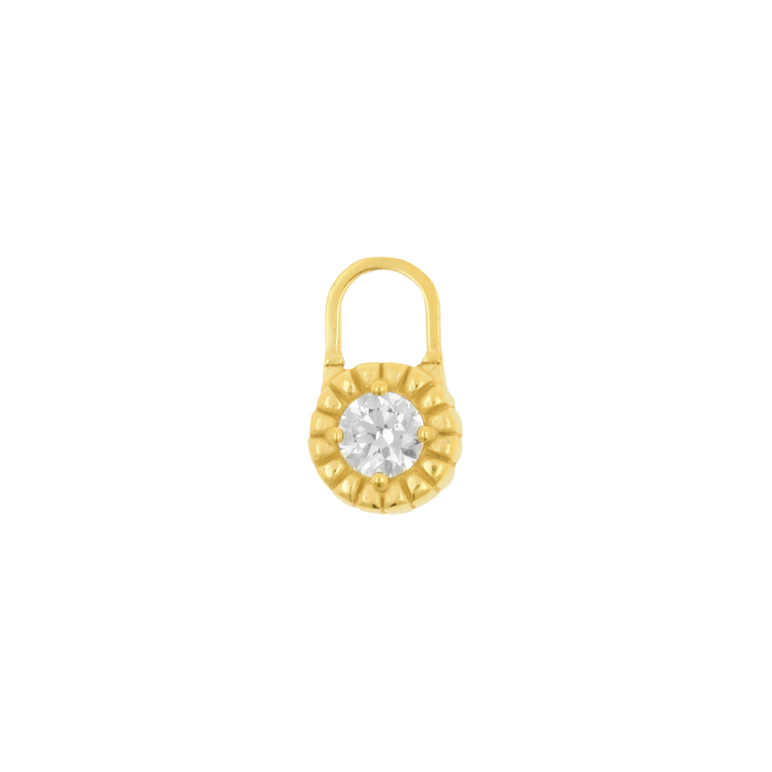 Nikkelvrij Stalen Click Ring Bedel - Vintage Circle - Goud