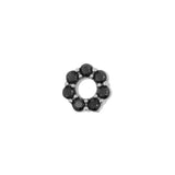 Nickel-Free Stainless Steel Click Ring Charm - Zirconia Donut - Silver