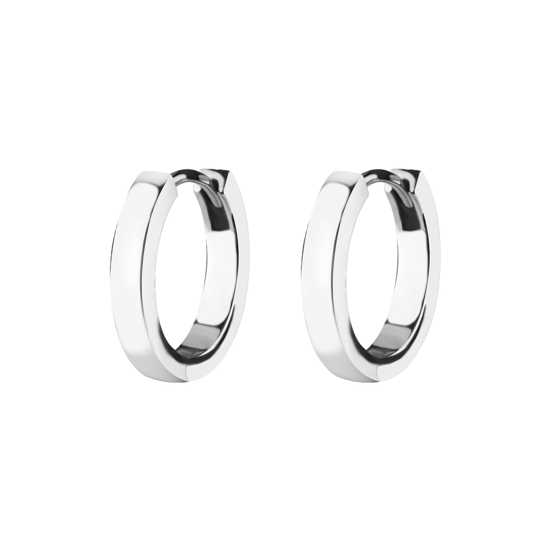 Nikkelvrij Stalen Click Hoop Oorbellen - Flat - 2,5 mm breed Zilver