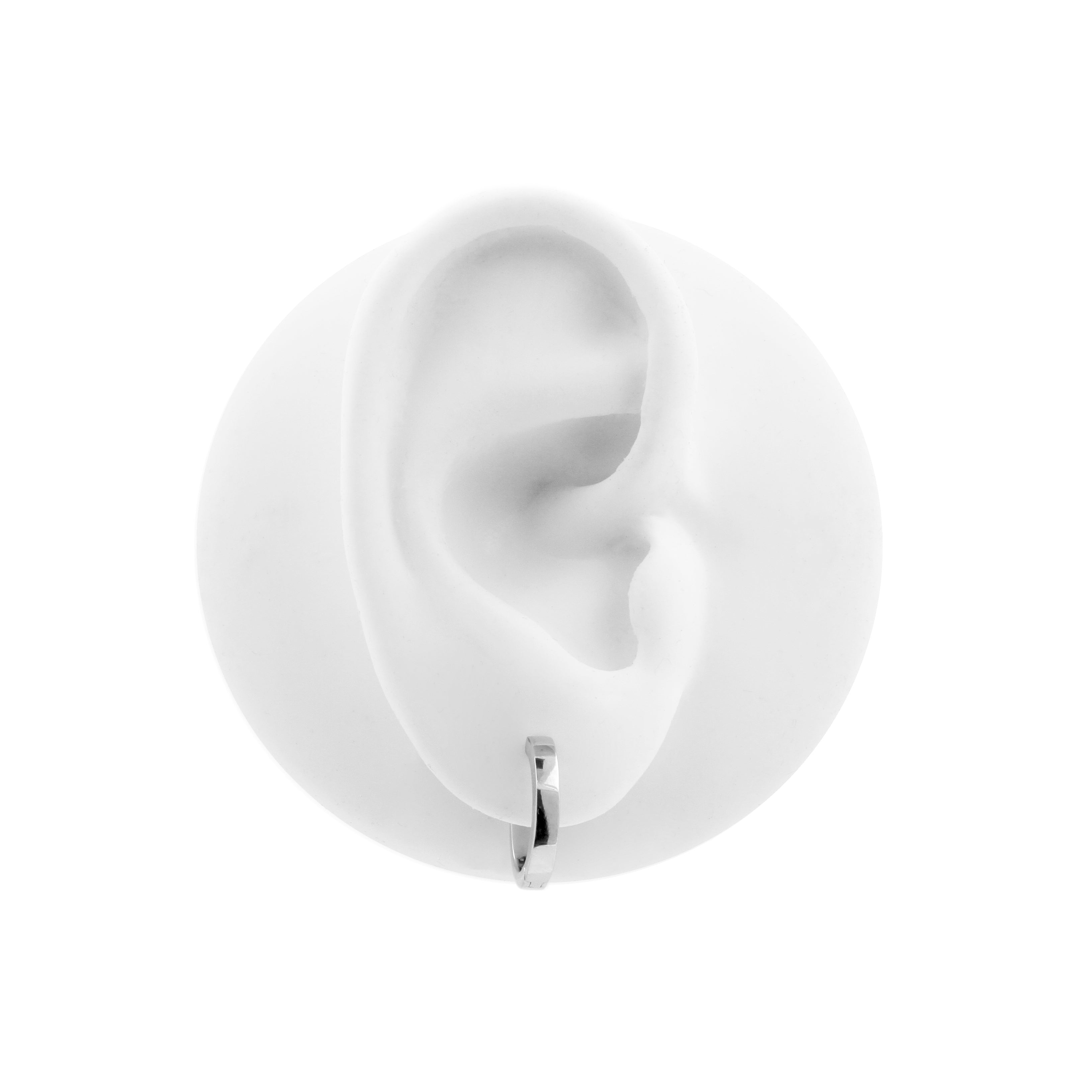 Nikkelvrij Stalen Click Hoop Oorbellen - Flat - 2,5 mm breed Zilver