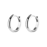 Nickelfreie Edelstahl-Click-Hoop-Ohrringe – Gewölbt – 2,5 mm breit Silber