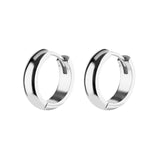 Nickelfreie Click-Creolen aus Stahl – Domed – 4 mm breit Silber
