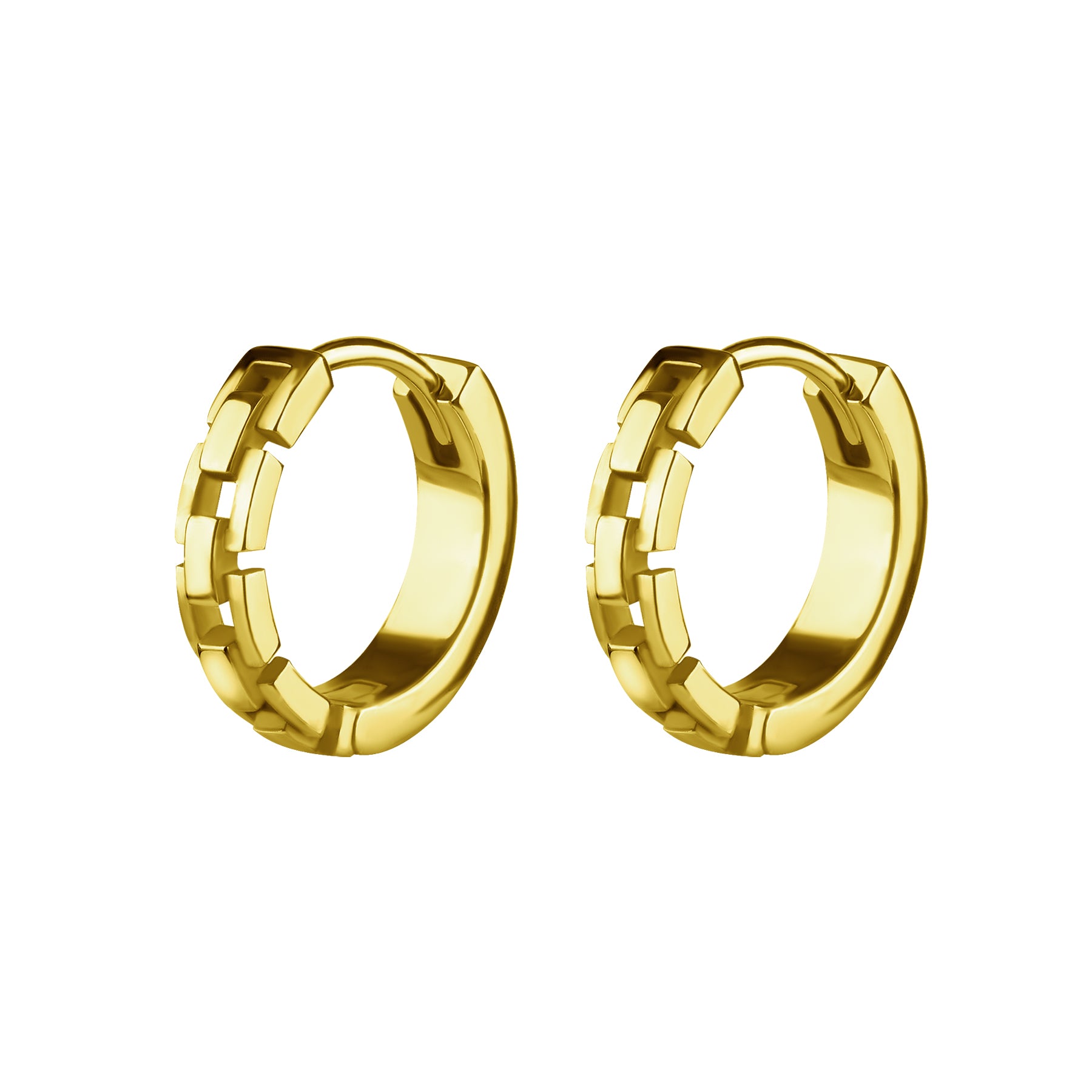 Nikkelvrij Stalen Click Hoop Oorbellen - Chain Goud