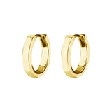 Nickelfreie Edelstahl Click Hoop Ohrringe – Flach – 2,5 mm breit Gold