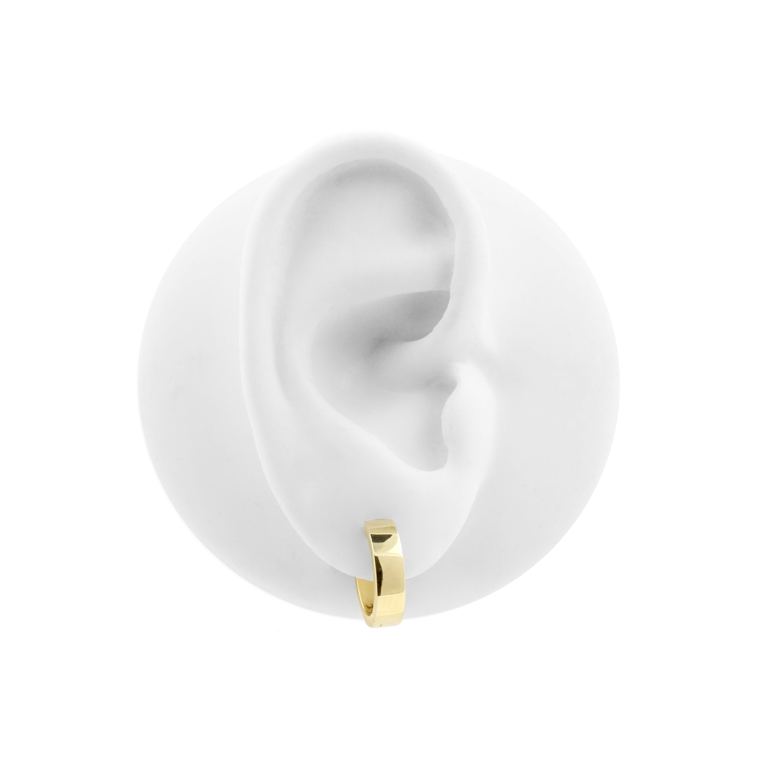 Nikkelvrij Stalen Click Hoop Oorbellen - Flat- 4 mm breed Goud