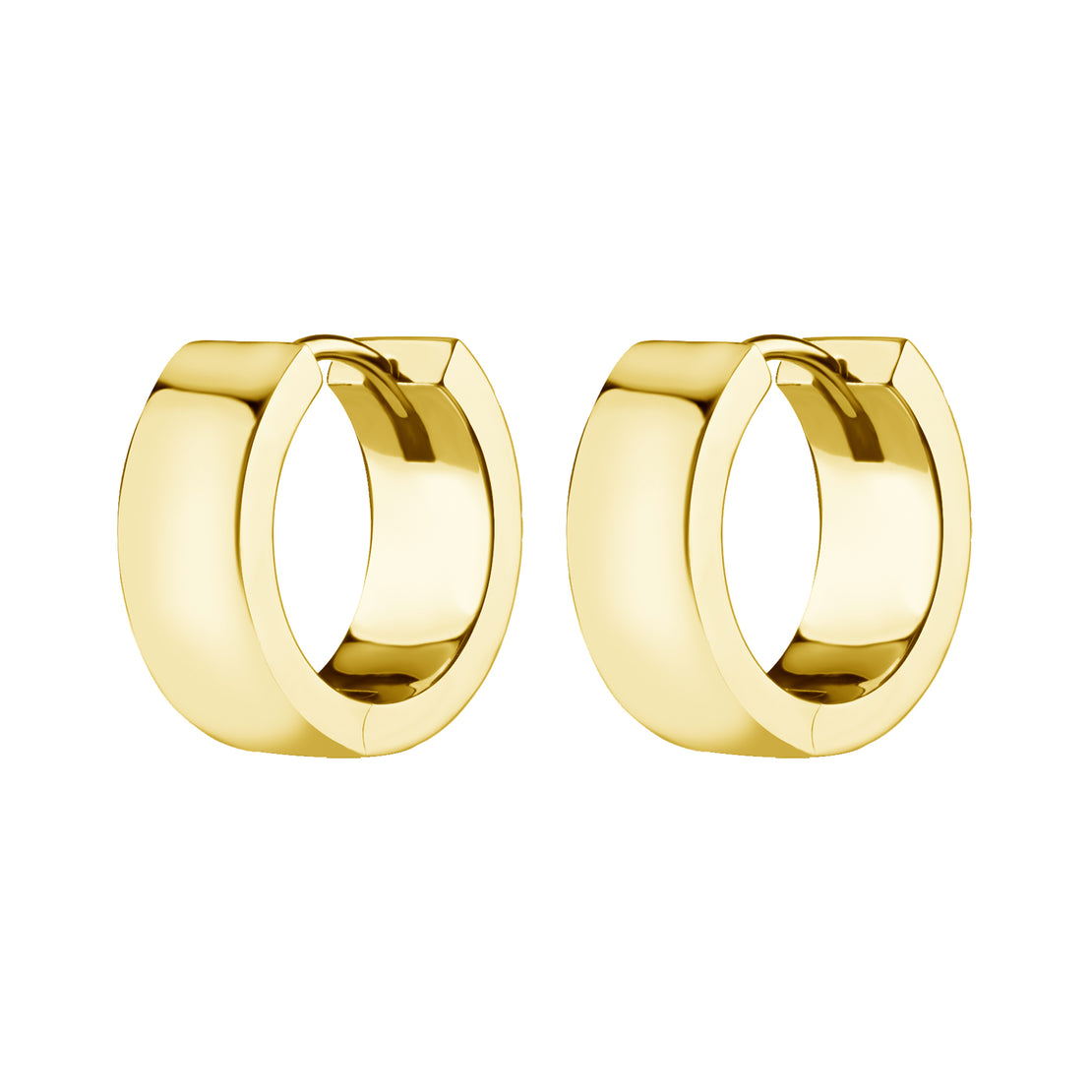 Nikkelvrij Stalen Click Hoop Oorbellen - Flat - 5,5 mm breed Goud