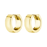 Nickelfreie Edelstahl Click Hoop Ohrringe - Flach - 5,5 mm breit Gold