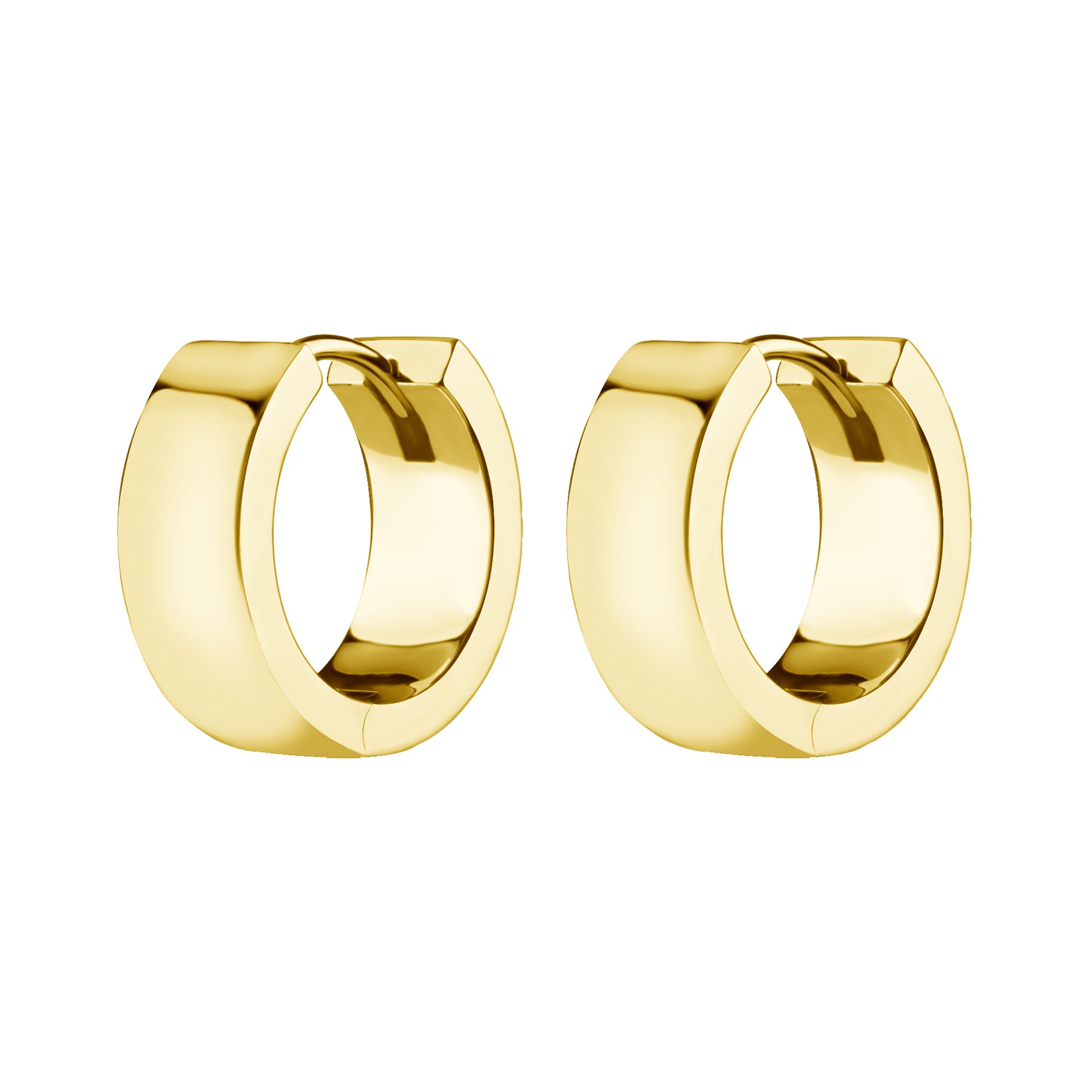 Nikkelvrij Stalen Click Hoop Oorbellen - Flat - 5,5 mm breed Goud