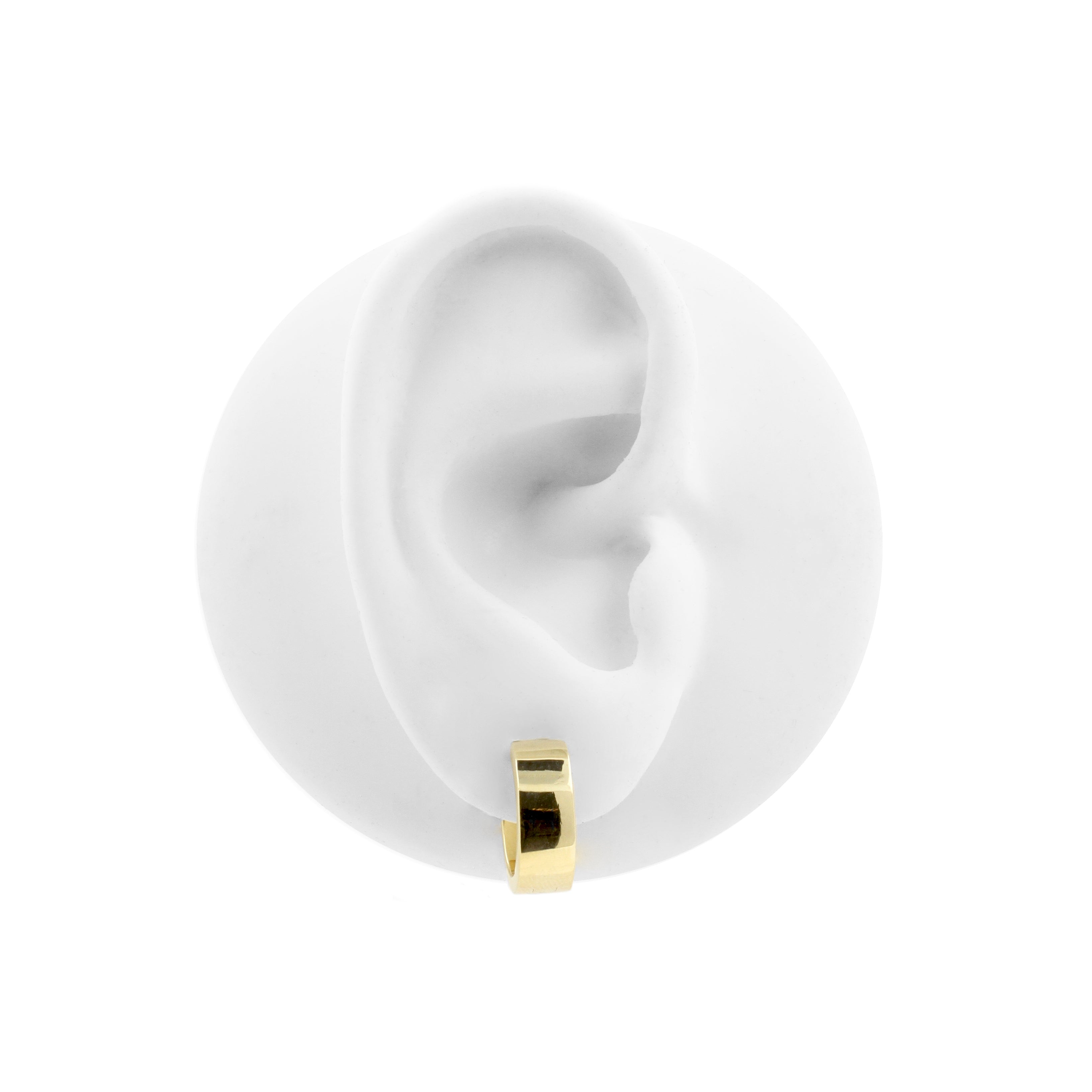 Nikkelvrij Stalen Click Hoop Oorbellen - Flat - 5,5 mm breed Goud
