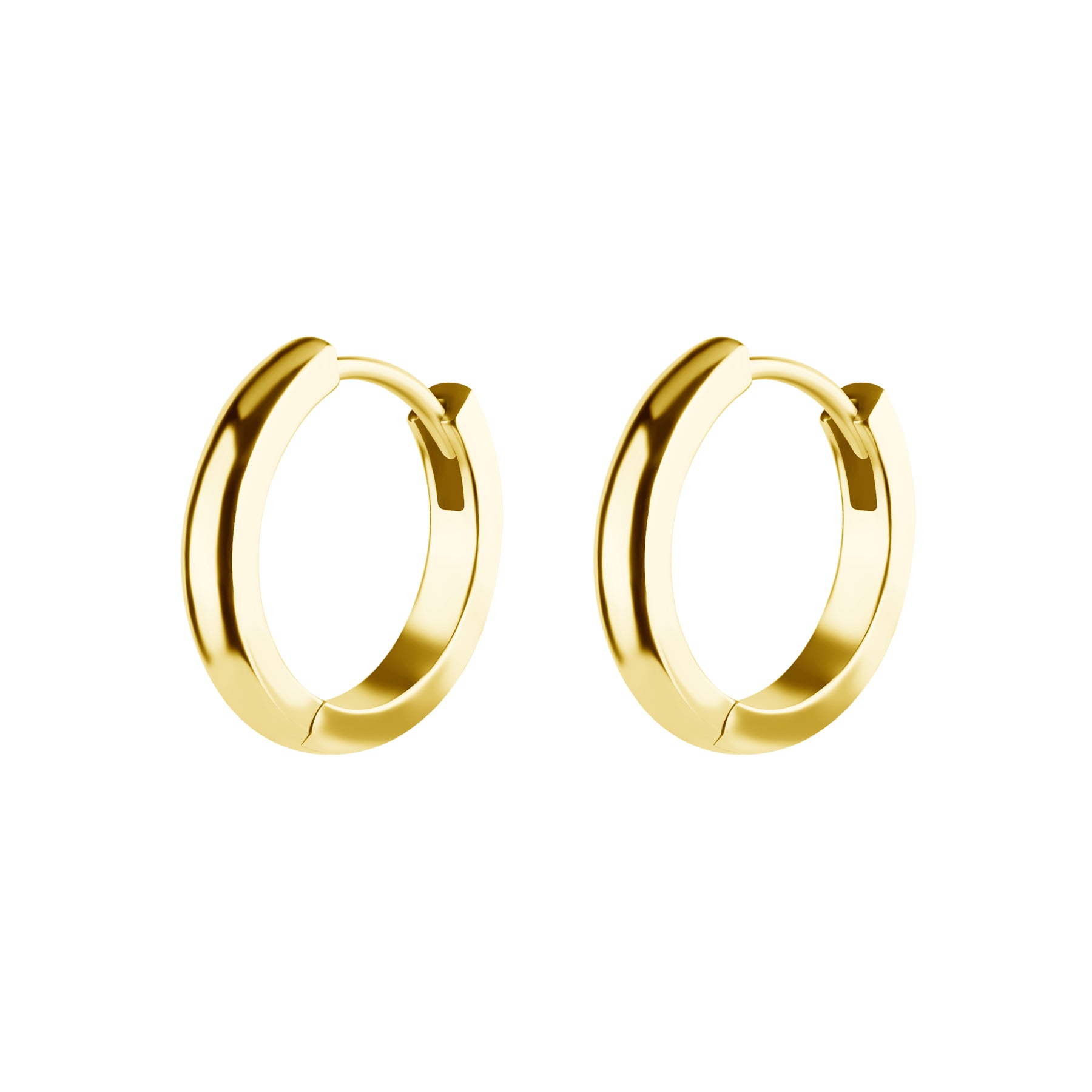Nikkelvrij Stalen Click Hoop Oorbellen - Domed - 2,5 mm breed Goud