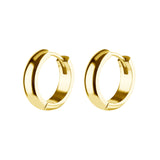 Nickelfreie Click Hoop-Ohrringe aus Stahl – gewölbt – 4 mm breit Gold