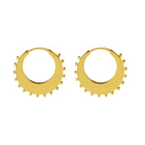 Nickelfreie Edelstahl-Click-Creolen – Dotted Moon Gold