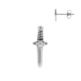 Chirurgische Edelstahl-Ohrstecker – Zirkonia Dolch Silber