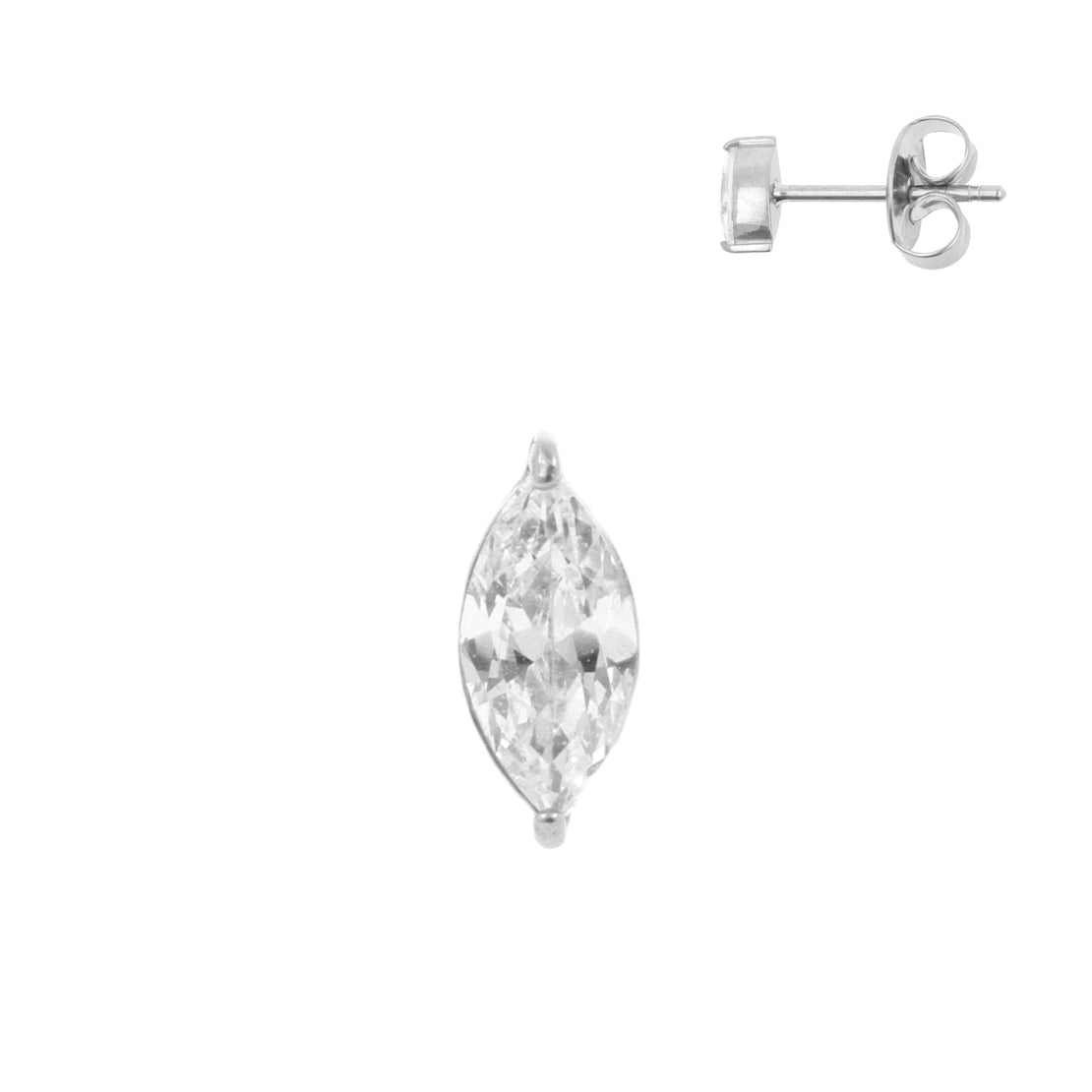 Chirurgisch Stalen Oorstekers - Zirkonia Princess Zilver