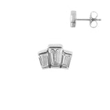 Chirurgische Edelstahl-Ohrstecker mit Zirkonia Trapez Silber